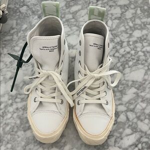 Off-White Women's High-Top Sneakers - White and Cream